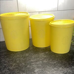 Vintage Servalier Canister Set of 3. Yellow.  Excellent condition